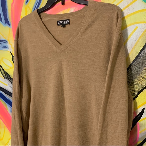 Express Italian Merino Wool V-Neck Sweater Sz XL - Picture 3 of 5